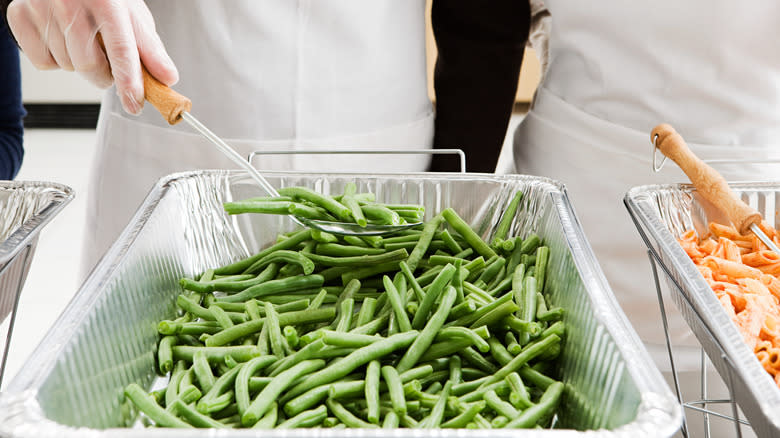 tray of green beans