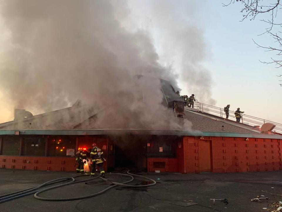 A fire ignited at the West Wind drive-in theaters near Rancho Cordova Sunday morning. 