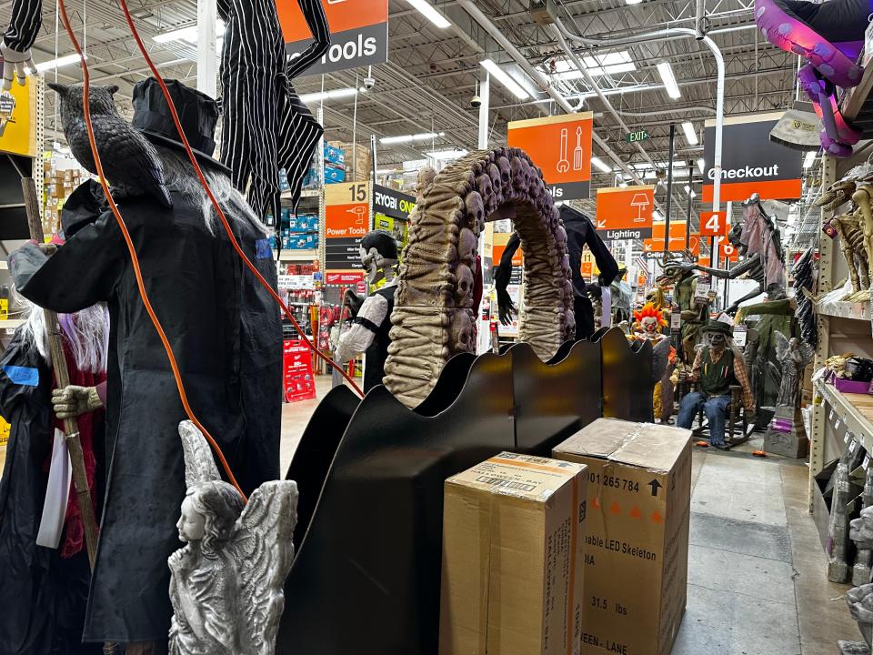 Halloween decorations at Home Depot on September 12, 2023.