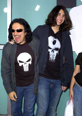 Gene Simmons and his son Nicholas at the L.A. premiere of Artisan's The Punisher