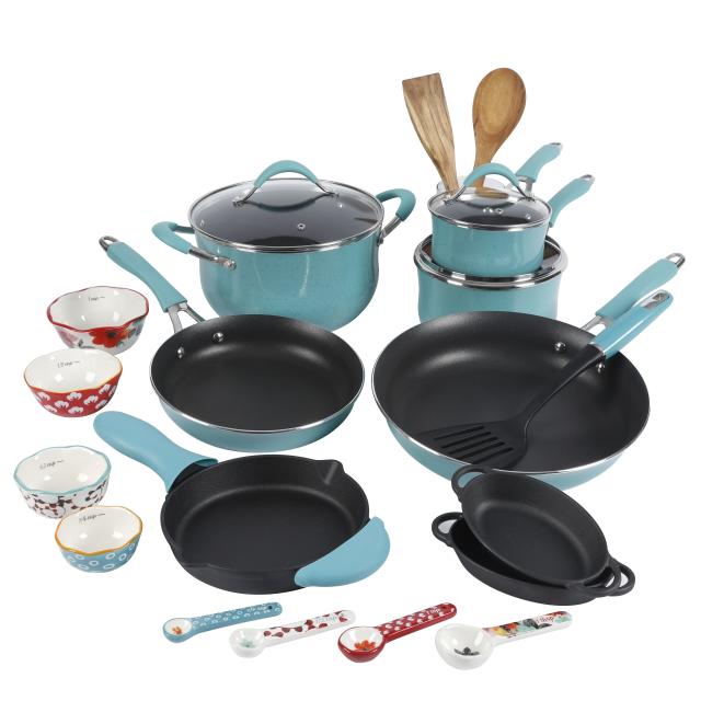 The Pioneer Woman Frontier Speckle 24-Piece Aluminum Non-Stick Cookware  Combo Set, Red - Yahoo Shopping