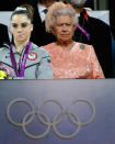 McKayla Maroney and Queen Elizabeth II are equally not impressed with the Opening Ceremony.