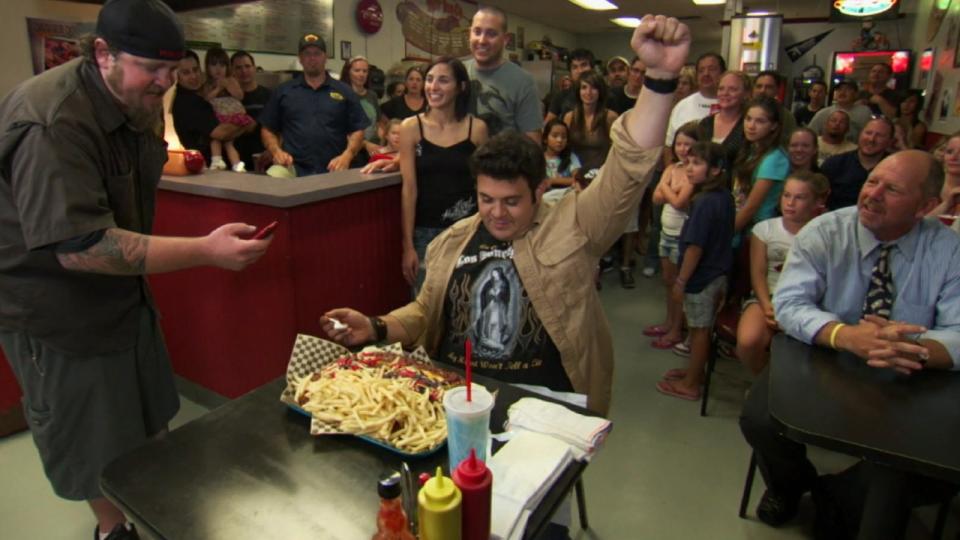 Adam Richman preparing for The Knucklehead Challenge