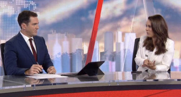 Sky News Australia hosts Peter Stefanovic and Laura Jayes.