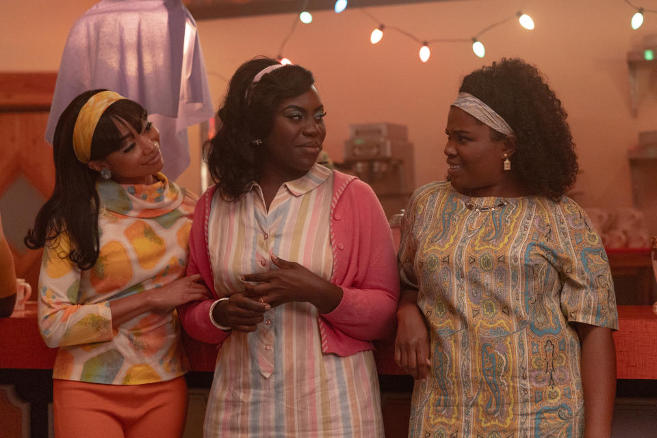 Tati Gabrielle, Abigail Achiri and Kyanna Simone in SUPREMES AT EARL'S-ALL-YOU-CAN-EAT (Photo by Dana Hawley, courtesy of Searchlight Pictures)