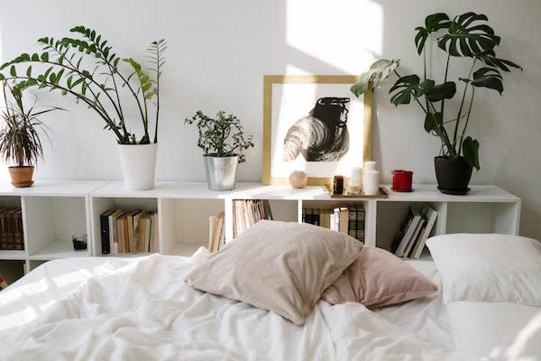 image of unmade bed in modern decor bedroom