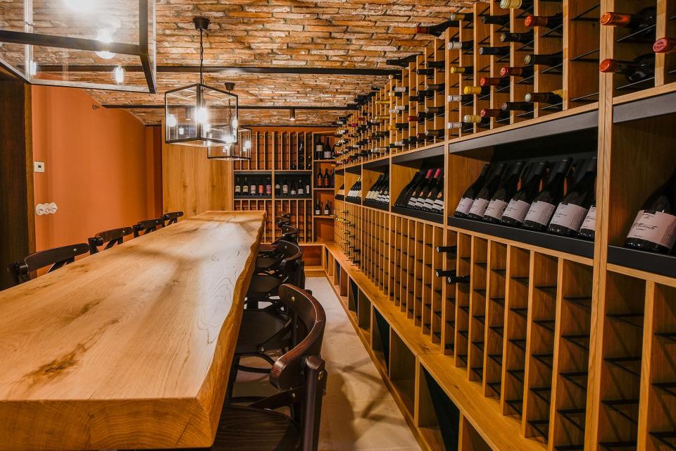 The wine cellar inside Villa Stancija Baracija in Croatia