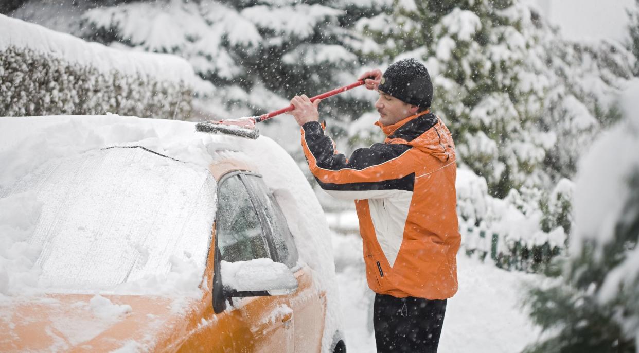 a man freed his car from a lot of snow