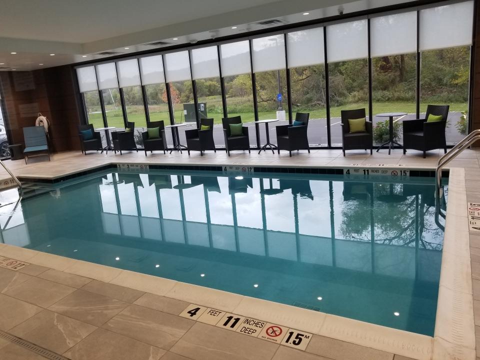 A look at the indoor swimming pool at the new Hampton Inn by Hilton Hornell.