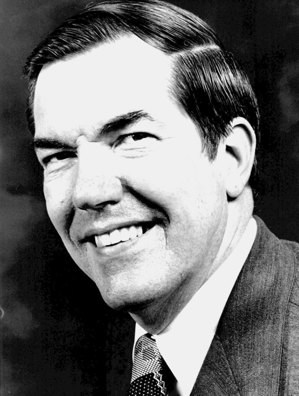 FILE - Hal Buell poses for a portrait in 1977 after he was named The Associated Press assistant general manager for news photos. Buell, who led The Associated Press' photo operations from the darkroom era into the age of digital photography over a four-decade career with the news organization that included 12 Pulitzer Prizes and running some of the defining images of the Vietnam War, has died. Buell died Monday, Jan. 29, 2024, in Sunnyvale, Calif., where his daughter lived, after battling pneumonia. He was 92. (AP Photo, File)