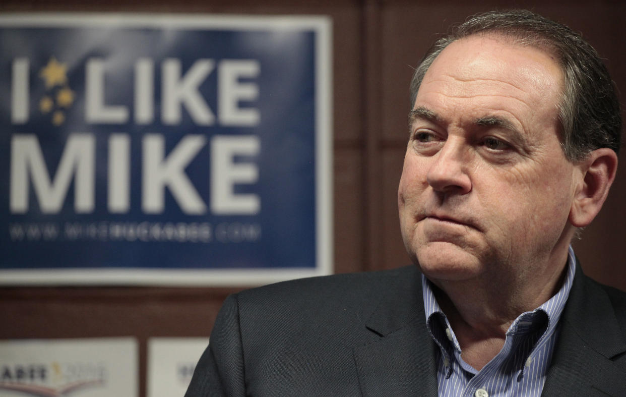 Former Arkansas Gov. Mike Huckabee at a campaign rally in January 2015, when he was&nbsp;a Republican presidential candidate.&nbsp; (Photo: Brian Frank / Reuters)