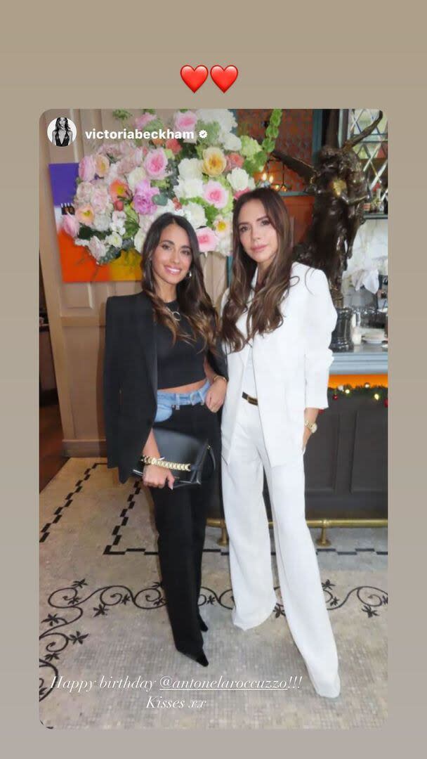 Victoria Beckham le envió un cálido saludo a Antonela Roccuzzo