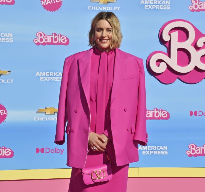 Greta Gerwig attends the premiere of "Barbie" at the Shrine Auditorium on July 9. The director turns 40 on August 4. File Photo by Jim Ruymen/UPI