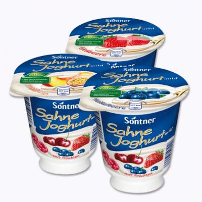 Ebenfalls von Aldi, aber aus dem Kühlregal: Der Sahne Joghurt von "Söntner". Hinter diesem vermeintlichen Billigprodukt steckt Marken-Hersteller "Zott".