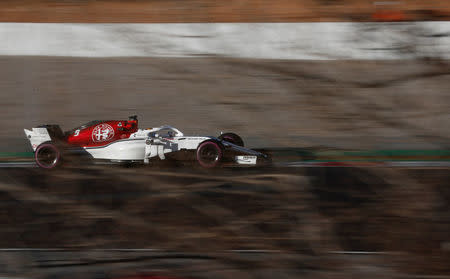 Motor Racing - F1 Formula One - Formula One Test Session - Circuit de Barcelona-Catalunya, Montmelo, Spain - March 6, 2018 Sauber's Marcus Ericsson during testing REUTERS/Juan Medina