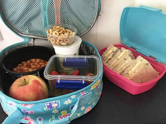 Mum Kate reveals she has previously felt lunch-box shame for giving her kids cheerios and plain butter sandwiches. Source: Supplied