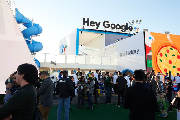 Google's huge booth across from the Las Vegas Convention Center.