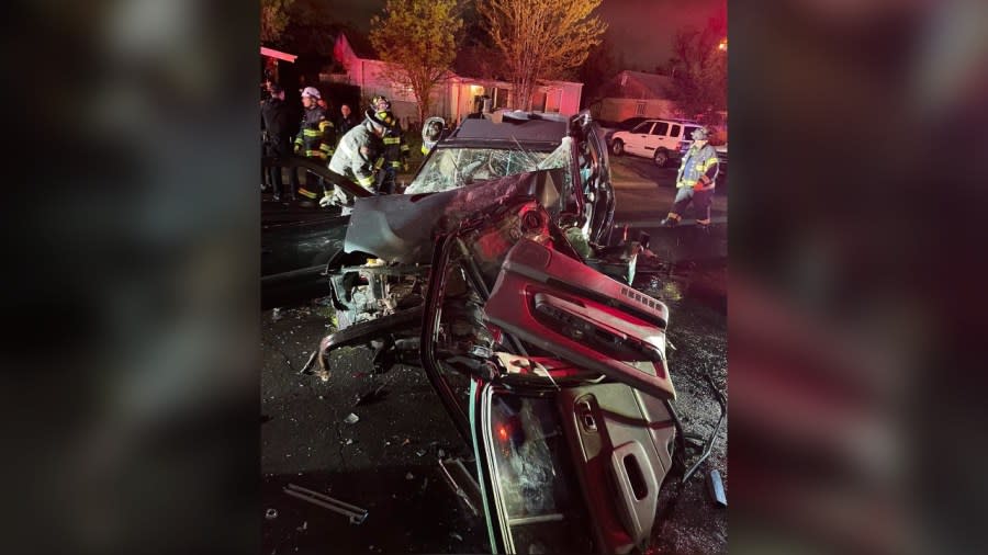 A driver was cited for careless driving after crashing into a parked semi, according to police. The Denver Fire Department told FOX31 that Firefighters used a technique they call batwing to remove the entire side wall of the vehicle. (Photo: Denver Fire Department)