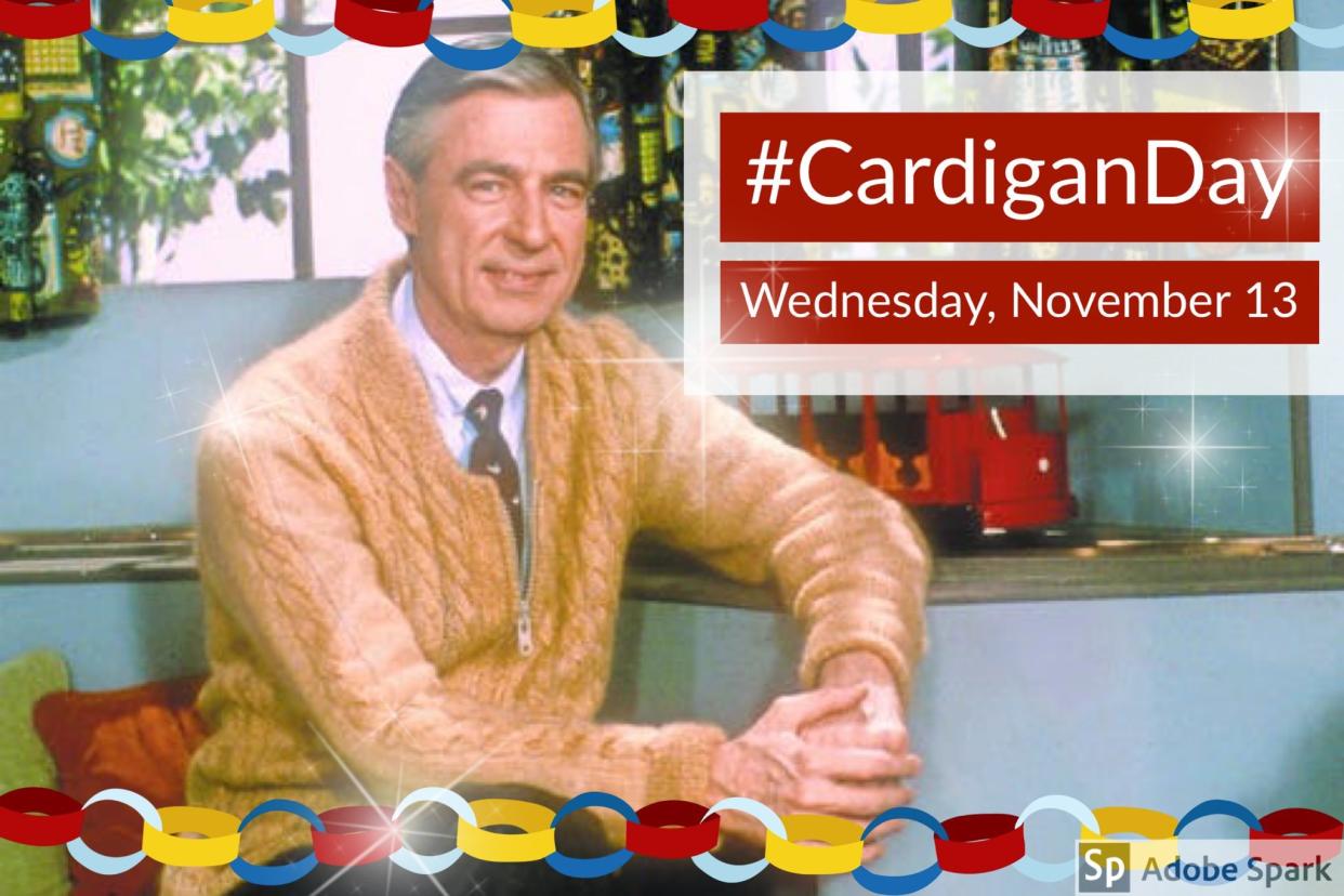 People are celebrating #CardiganDay on World Kindness Day in honor of Mr. Rogers. (Photo: Twitter)