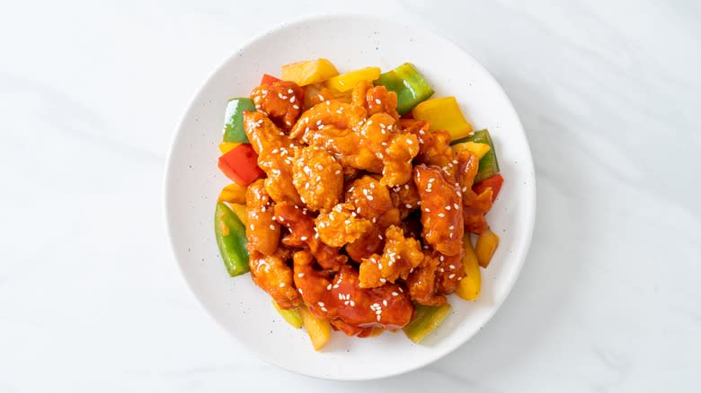 sweet and sour chicken dish