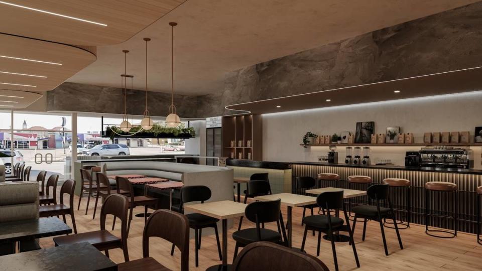 A rendering of what the interior of the new Ampersand coffee shop will look like. Co-owner Toan Luong said they wanted it to be a comfortable setting where students can stay for hours. Courtesy photo by Toan Luong