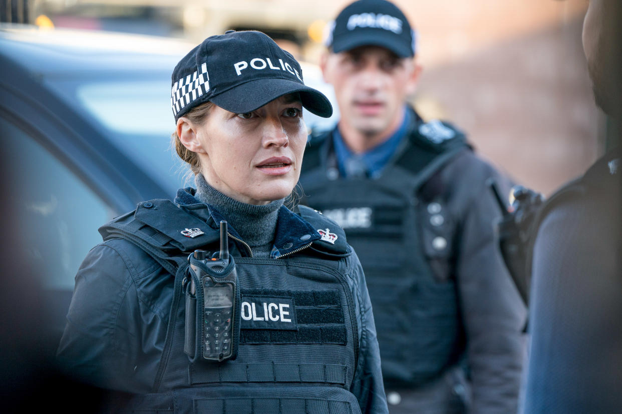 WARNING: Embargoed for publication until 00:00:01 on 13/04/2021 - Programme Name: Line of Duty S6 - TX: n/a - Episode: Line Of Duty - Ep 5 (No. n/a) - Picture Shows: *NOT FOR PUBLICATION UNTIL 00:01HRS, TUESDAY 13TH APRIL, 2021*  DCI Joanne Davidson (KELLY MACDONALD), DS Chris Lomax (PERRY FITZPATRICK) - (C) World Productions - Photographer: Steffan Hill