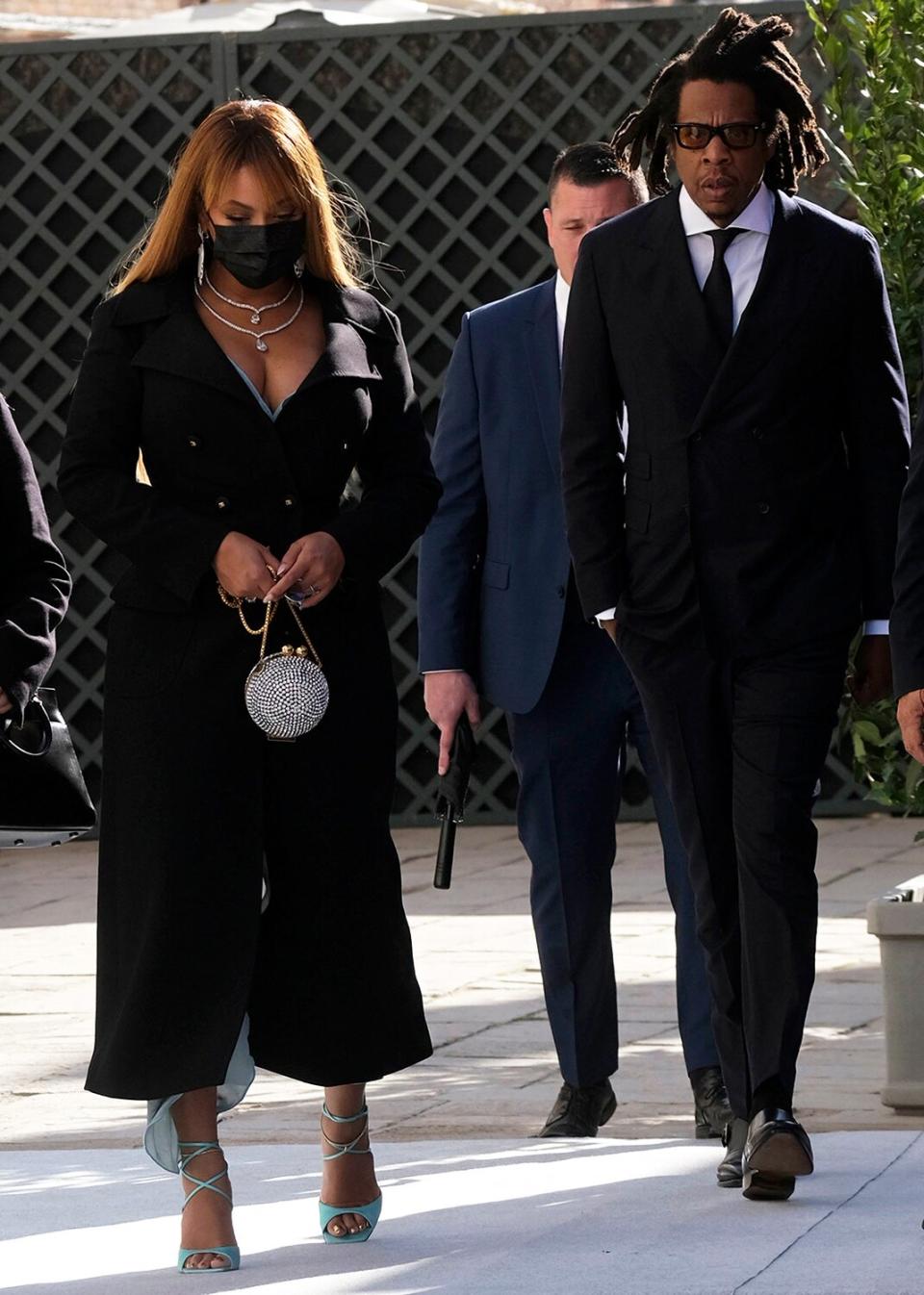 Beyonce looked glamorous as she attended with Jay Z the second wedding ceremony of Alexandre Arnault and Géraldine Guyot in Venice, Italy on October 16, 2021.
