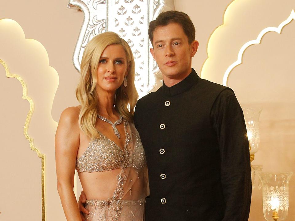 Nicky Hilton Rothschild and James Rothschild pose for photos