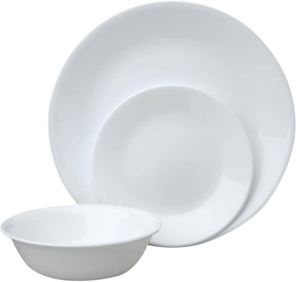 corelle white dinnerware sets in white 