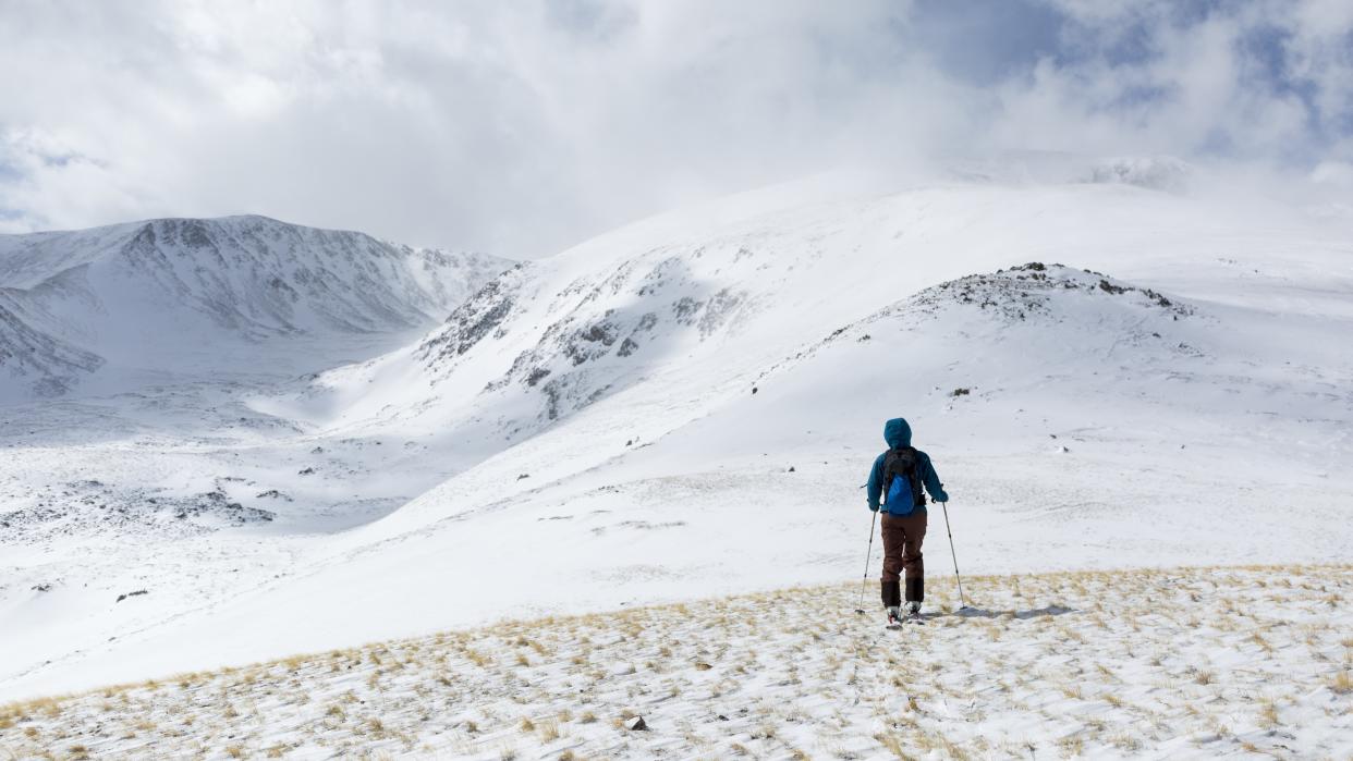  Ski mountaineering, Mt. Elbert, Colorado, USA. 