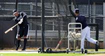 New York Yankees' Alex Rodriguez takes batting practice at the Yankees minor league complex for spring training in Tampa, Florida February 23, 2015. REUTERS/Scott Audette (UNITED STATES - Tags: SPORT)