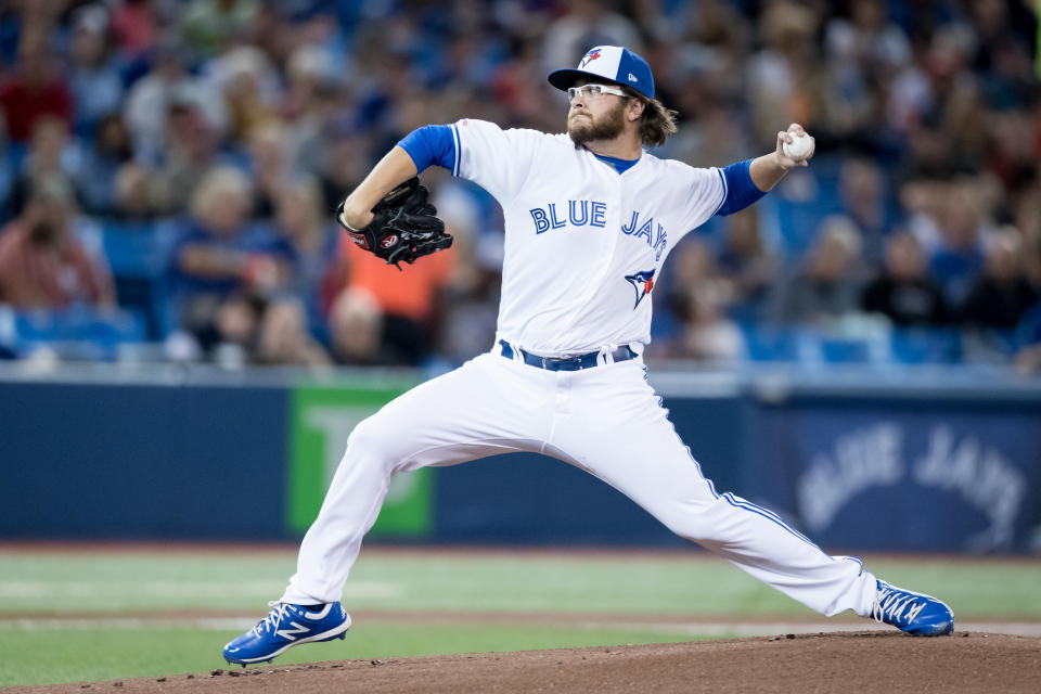 TORONTO, ON - SEPTEMBER 13: Toronto Blue Jays Pitcher Anthony Kay (70) throws a pitch during the MLB regular season game between the Toronto Blue Jays and the New York Yankees on September 13, 2019, at Rogers Centre in Toronto, ON, Canada. (Photo by Julian Avram/Icon Sportswire via Getty Images)