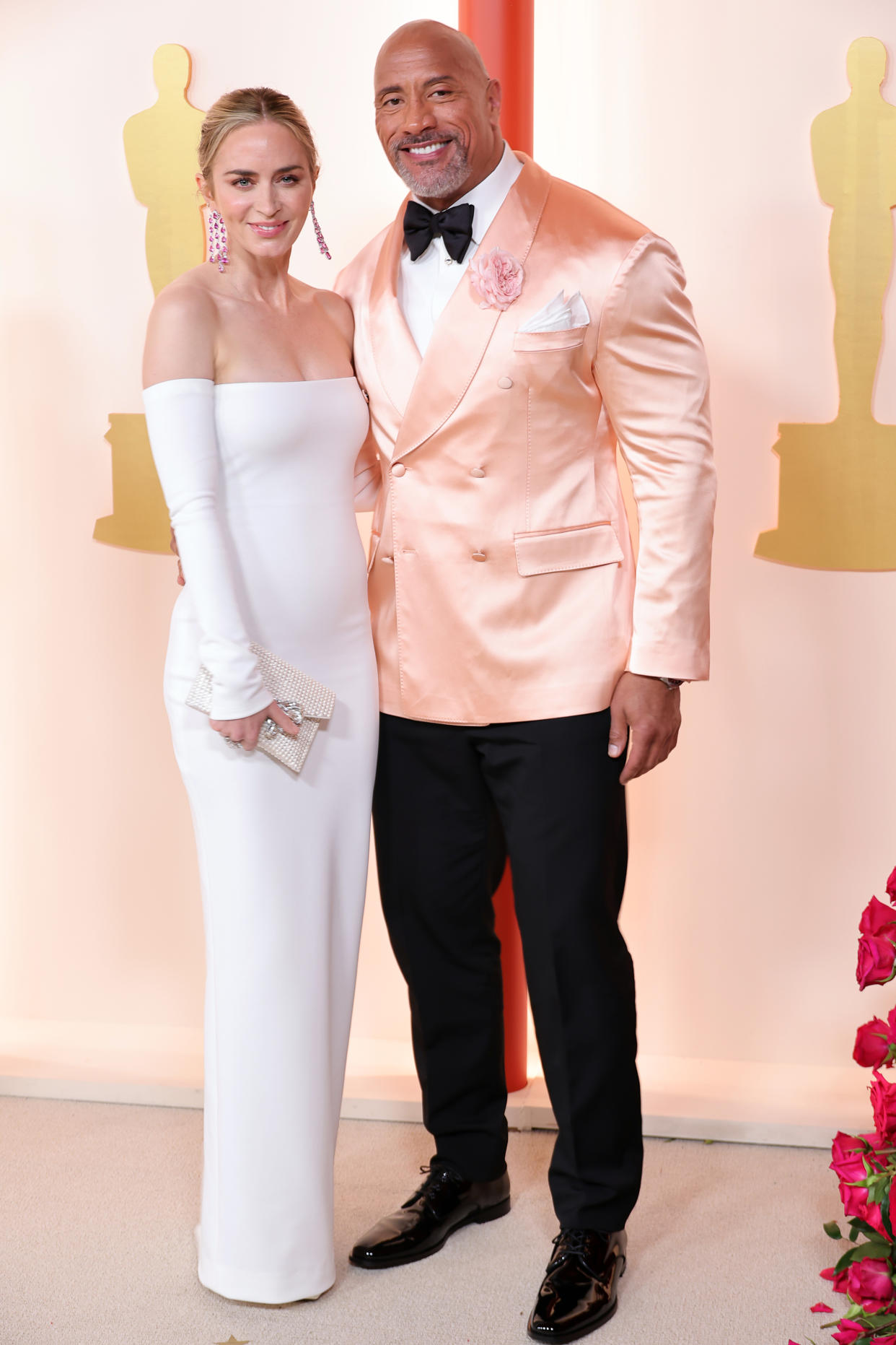 Emily Blunt and Dwayne “the Rock” Johnson at the 95th Academy Awards.