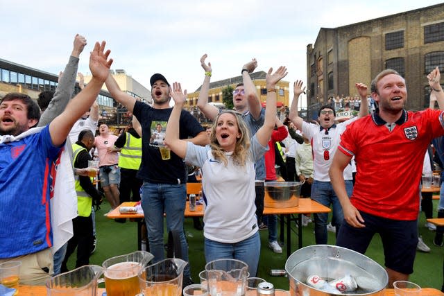 Fans watching Ukraine v England