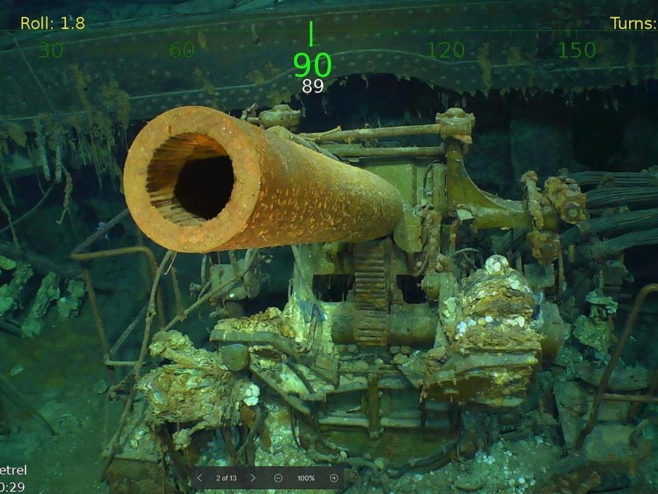 The USS Lexington was found at a depth of 3,000m below the surface of the Coral Sea, more than 500 miles off the eastern coast of Australia (DOUGLAS CURRAN/AFP/Getty Images)