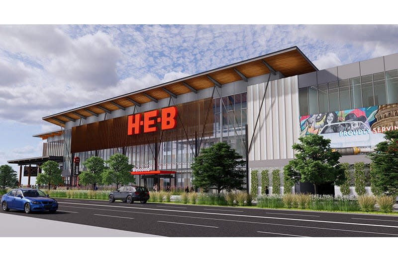 H-E-B has begun the demolition and rebuilding of its store at South Congress Avenue and Oltorf Street. The store at 2400 S. Congress Ave. opened in 1957 at 25,000 square feet. A temporary H-E-B is open at the adjacent Twin Oaks shopping center during construction. (Provided by H-E-B)