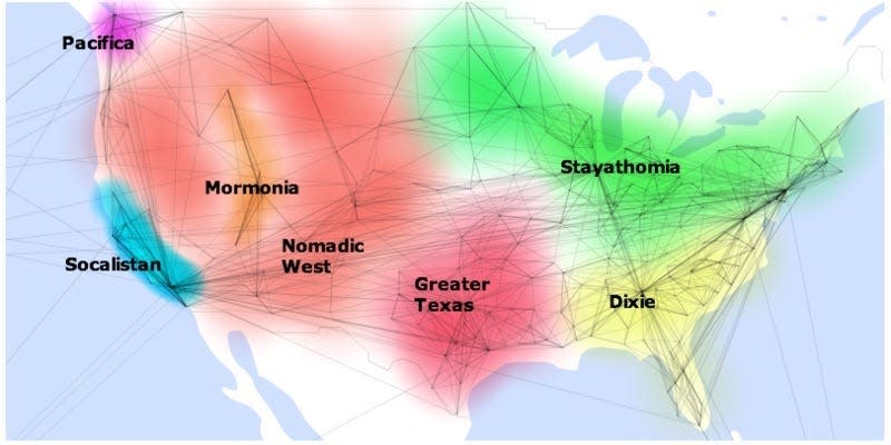 Facebook connections map