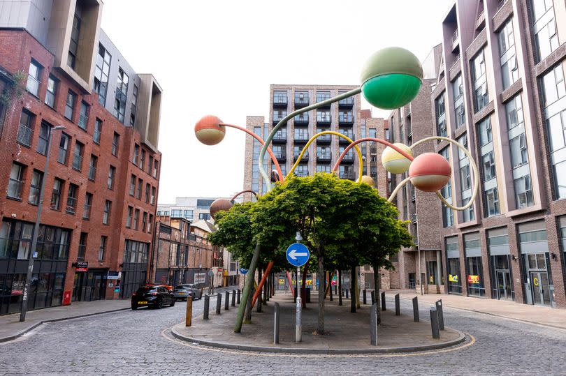 'Penelope' standing in the centre of Wolstenholme Square