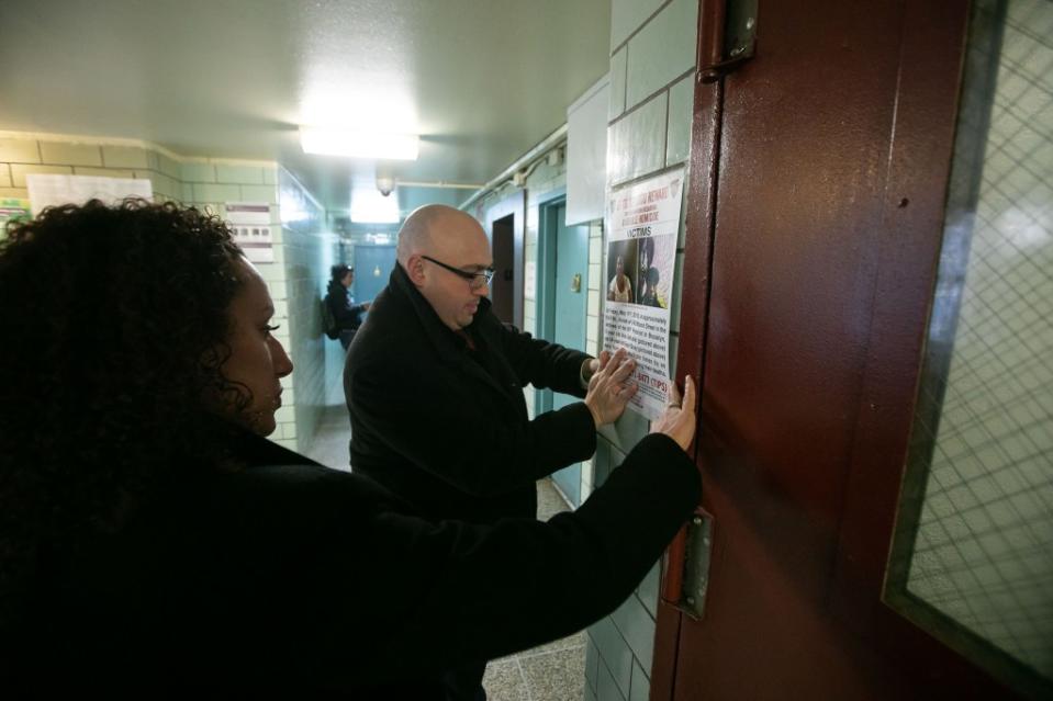 Detectives Marisol Bonilla and Armando Saitta are working on the 2018 unsolved double murder case of Ana Devalle, 62, and Basil Gray, 54, at the Bushwick Houses. Michael Nagle for NY Post