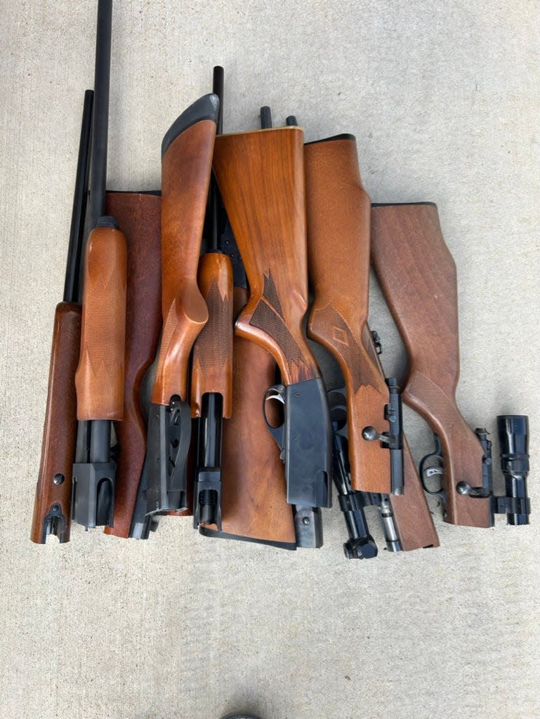 Unwanted firearms that were surrendered and destroyed on Dec. 13, 2023, in Farmington by New Mexicans to Prevent Gun Violence.