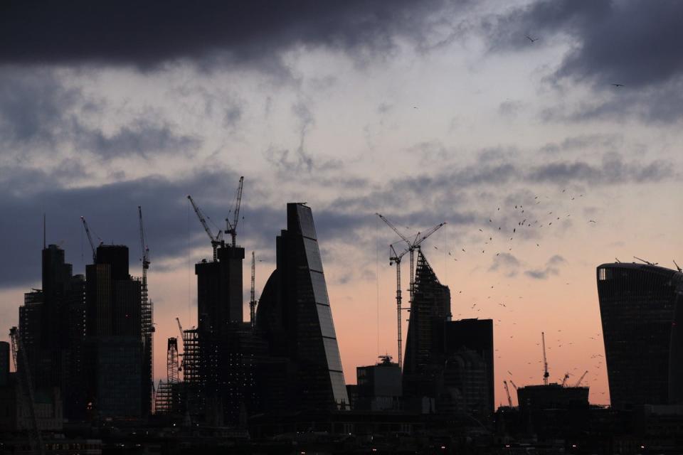 A view of the City of London skyline before sunset (Yui Mok/PA) (PA Archive)