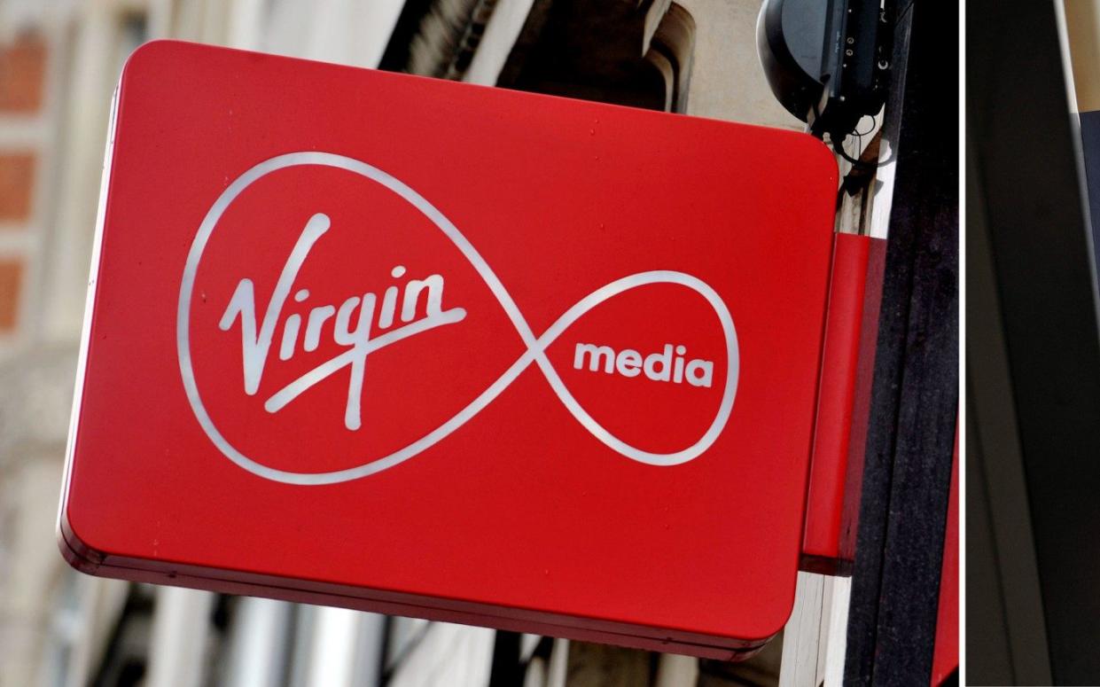 Signs for Virgin Media and O2