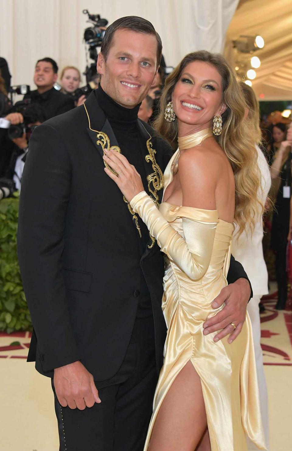 Tom Brady and Gisele Bundchen attends the Heavenly Bodies: Fashion & The Catholic Imagination Costume Institute Gala at The Metropolitan Museum of Art on May 7, 2018 in New York City