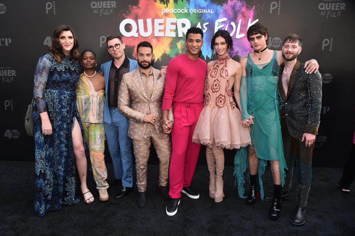 QUEER AS FOLK -- "Premiere at Outfest’s The OutFronts" on June 3, 2022 at the Theatre at Ace Hotel DTLA -- Pictured: (l-r) -- (Photo by: Alberto Rodriguez/Peacock)