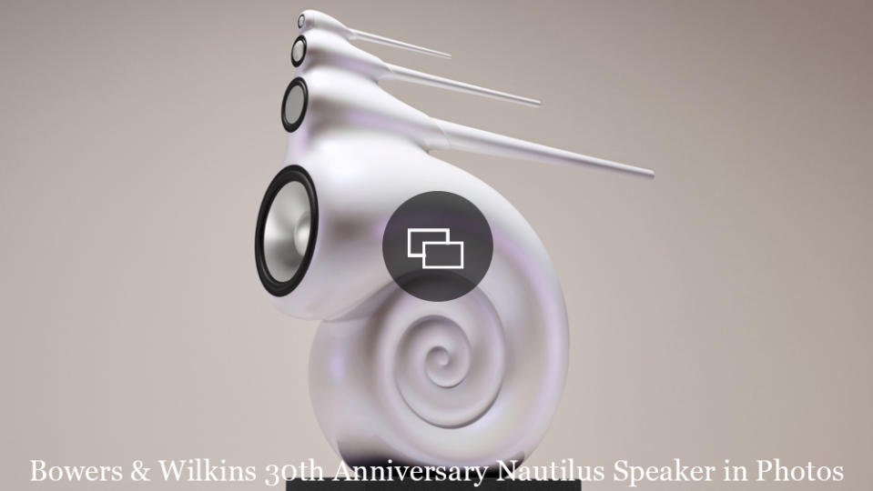 The Bowers & Wilkins 30th Anniversary Nautilus loudspeaker.