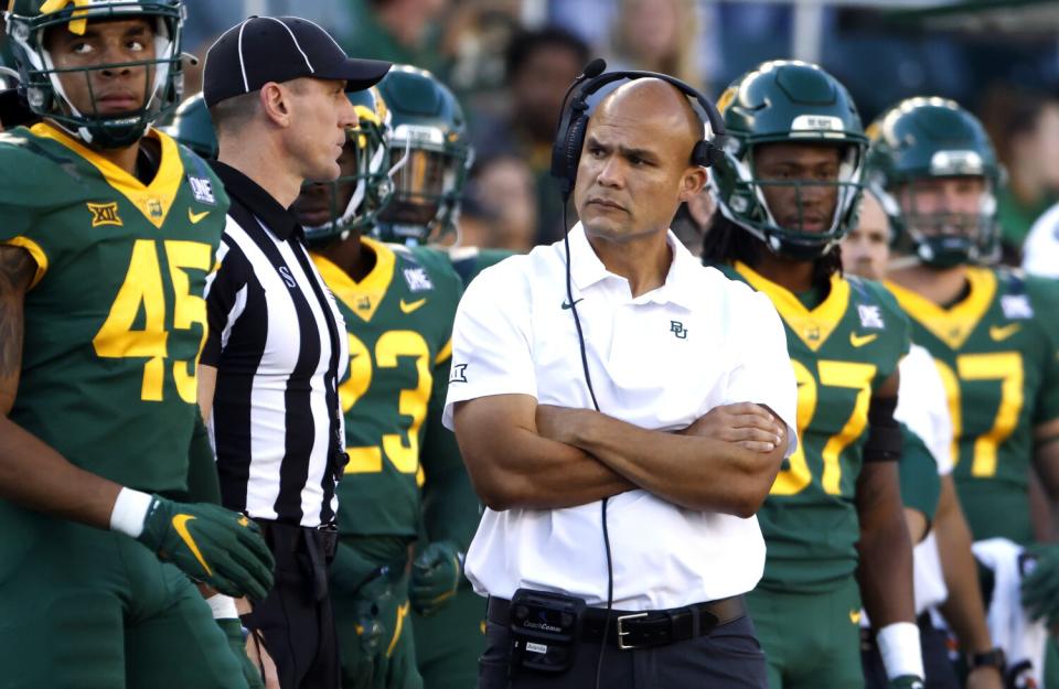 Baylor head coach Dave Aranda looks on from the sideline