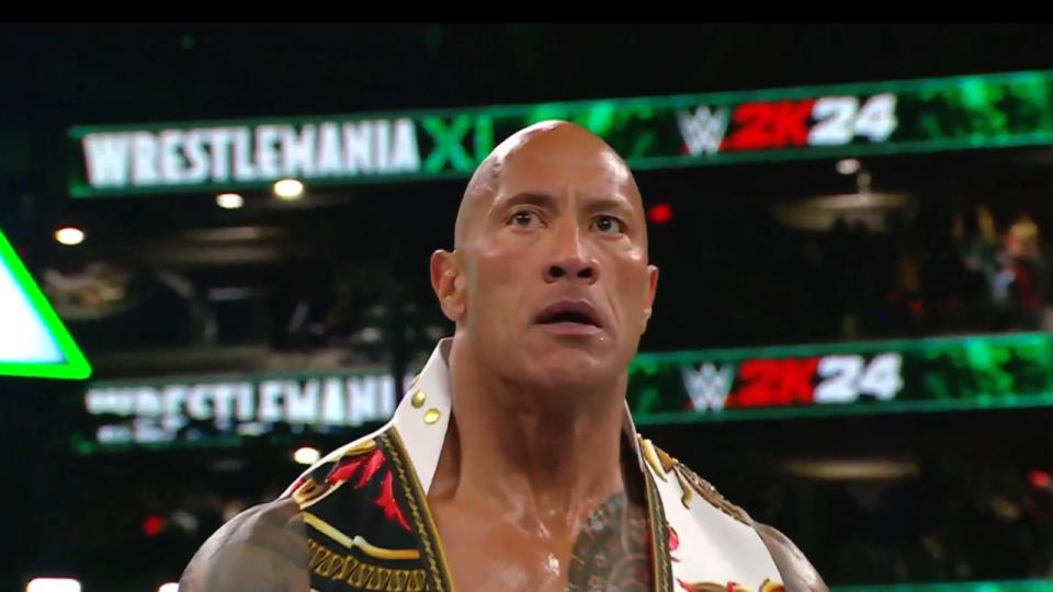  The Rock at WrestleMania 40. 
