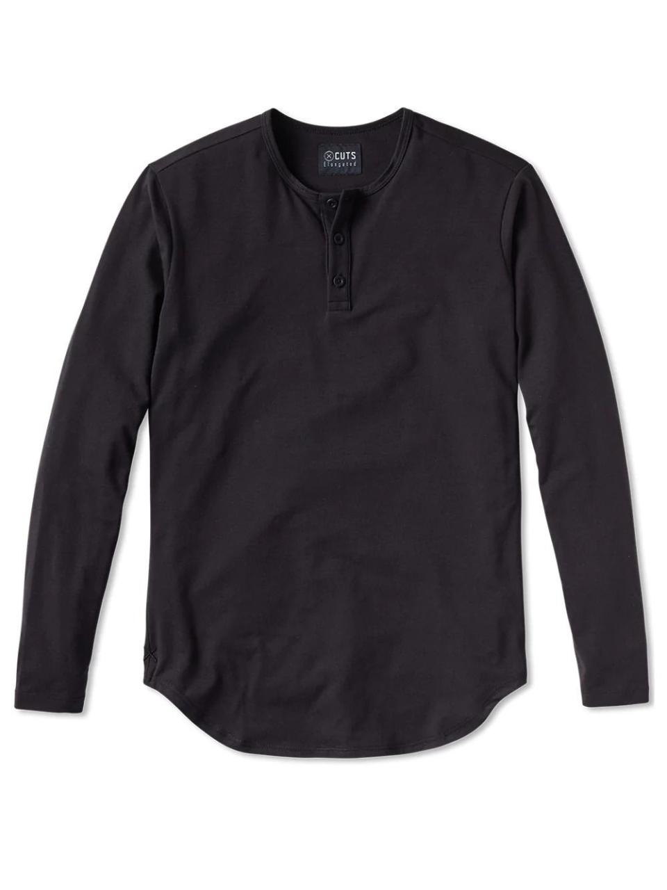 AO Long Sleeve Henley Elongated