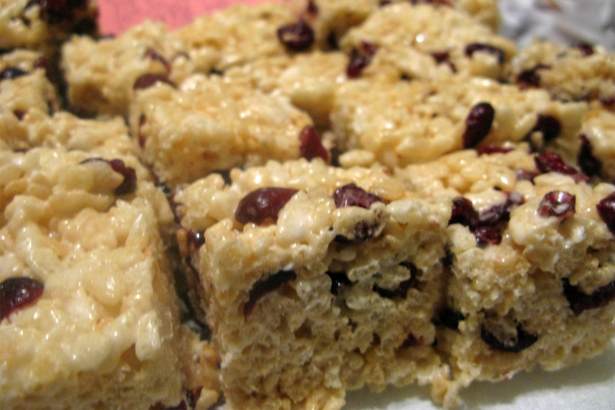 H.C.'s Rice Krispie treats with cranberries