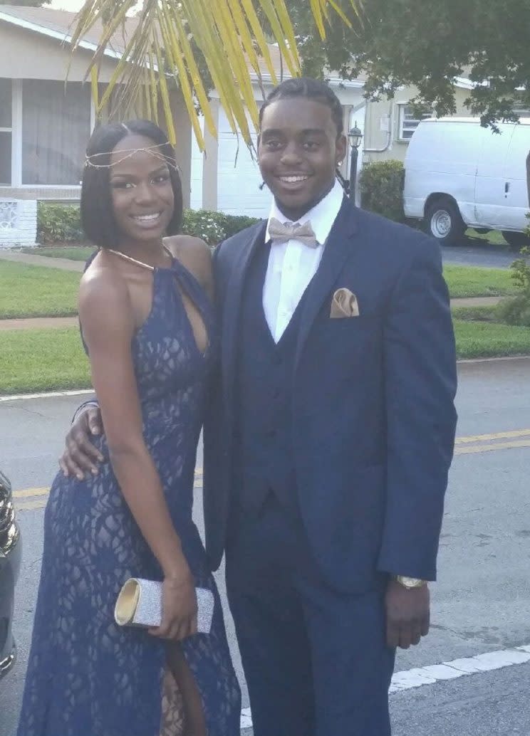 Shatara Shorter and her prom date.